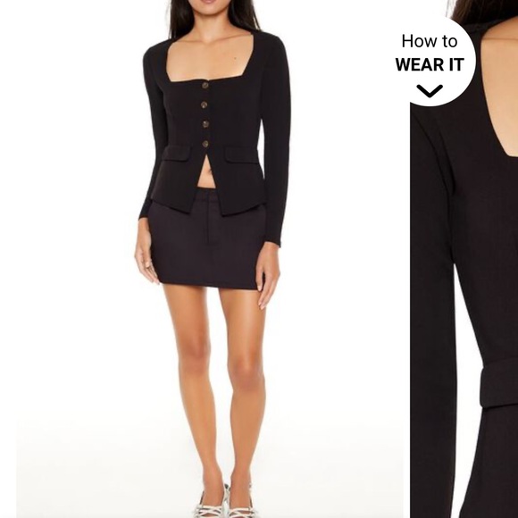 NWT Button-Front Split-Hem Top - Picture 4 of 6